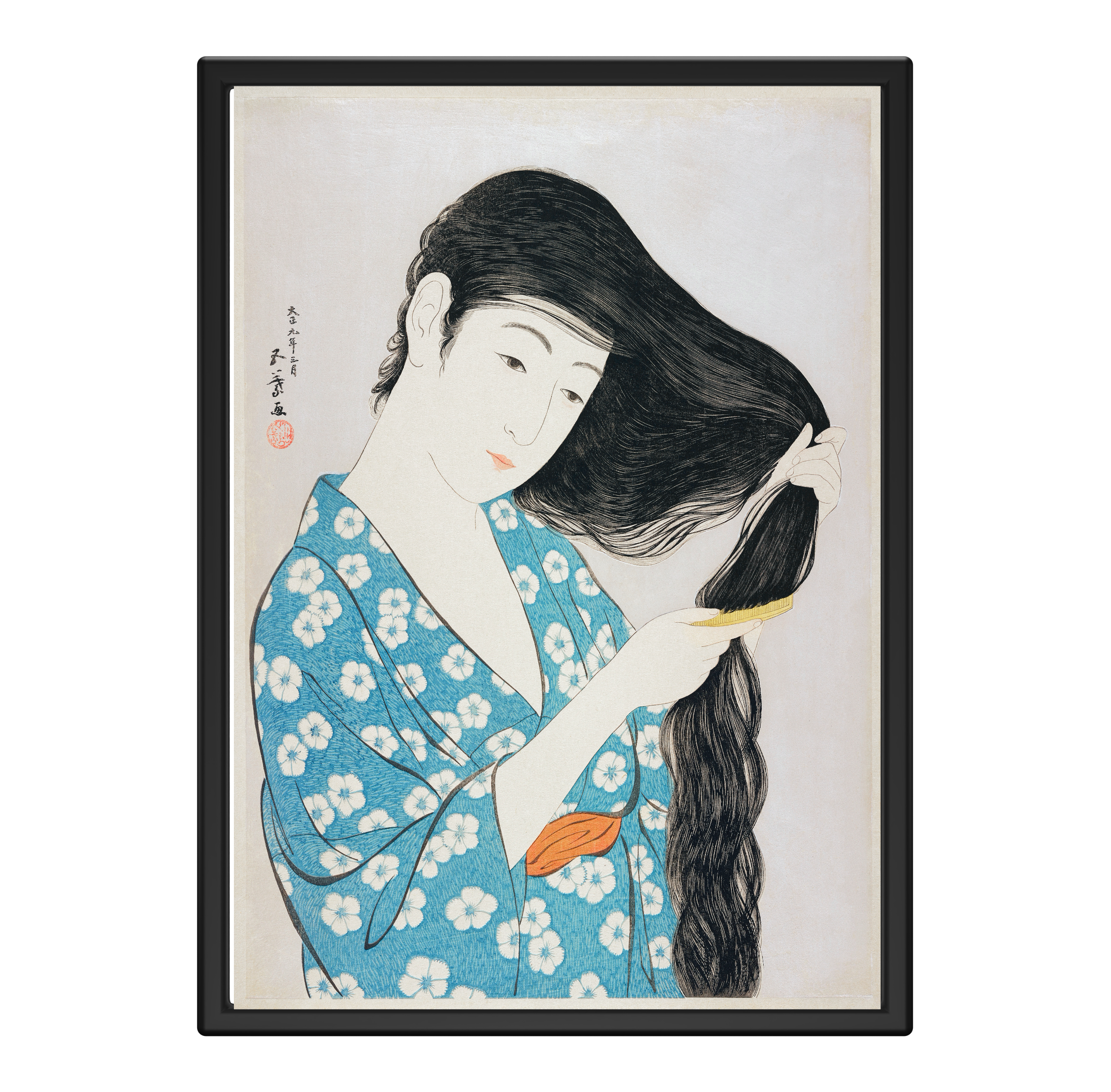 Japonesa peinando negro